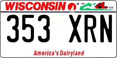 WI license plate 353XRN