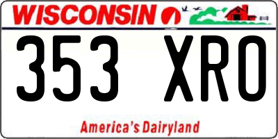 WI license plate 353XRO