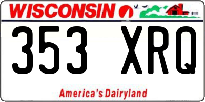 WI license plate 353XRQ