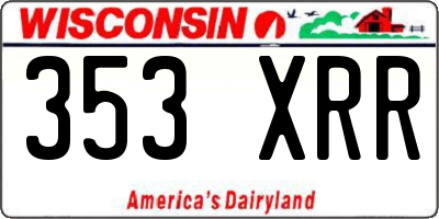 WI license plate 353XRR