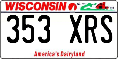WI license plate 353XRS