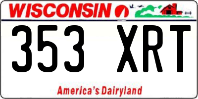 WI license plate 353XRT