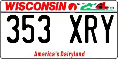 WI license plate 353XRY