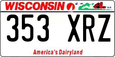 WI license plate 353XRZ