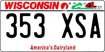 WI license plate 353XSA