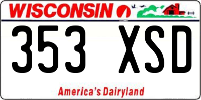 WI license plate 353XSD