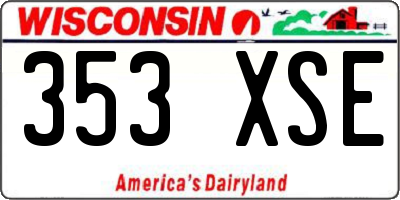 WI license plate 353XSE
