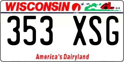 WI license plate 353XSG