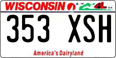 WI license plate 353XSH