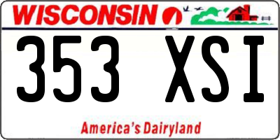 WI license plate 353XSI