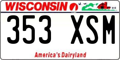 WI license plate 353XSM