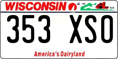 WI license plate 353XSO