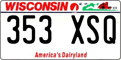 WI license plate 353XSQ