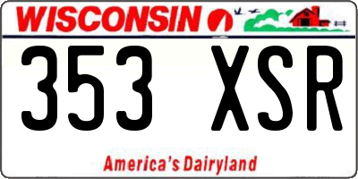 WI license plate 353XSR