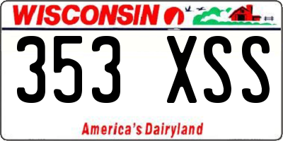 WI license plate 353XSS