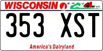 WI license plate 353XST