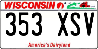 WI license plate 353XSV