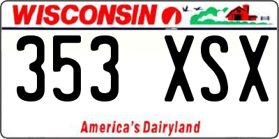 WI license plate 353XSX