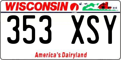 WI license plate 353XSY