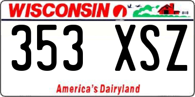 WI license plate 353XSZ