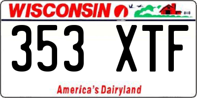 WI license plate 353XTF