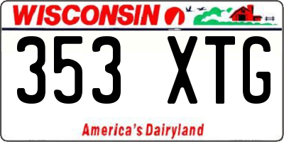 WI license plate 353XTG
