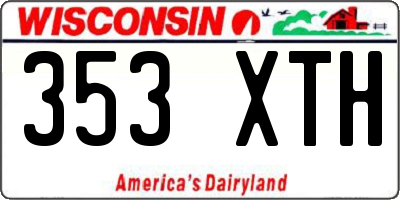 WI license plate 353XTH