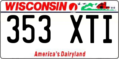 WI license plate 353XTI