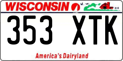 WI license plate 353XTK
