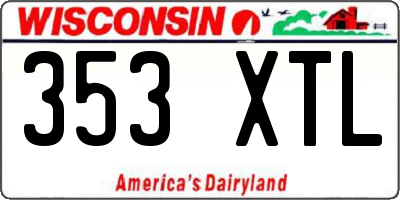 WI license plate 353XTL