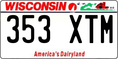 WI license plate 353XTM