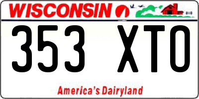 WI license plate 353XTO