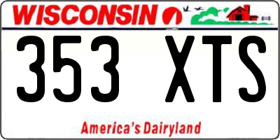 WI license plate 353XTS
