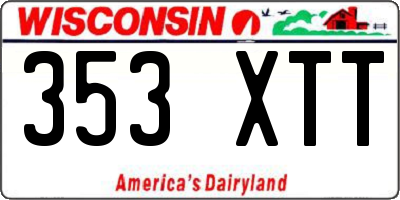 WI license plate 353XTT