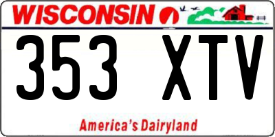 WI license plate 353XTV
