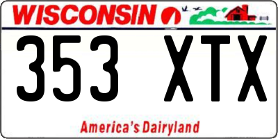 WI license plate 353XTX