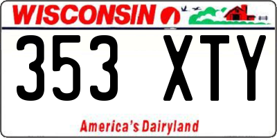WI license plate 353XTY