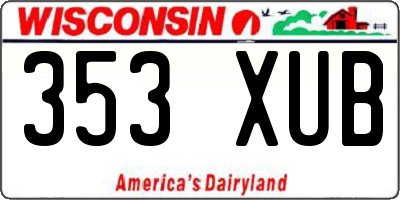 WI license plate 353XUB