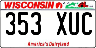 WI license plate 353XUC