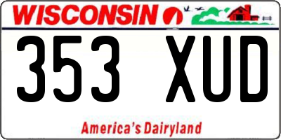 WI license plate 353XUD