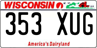 WI license plate 353XUG