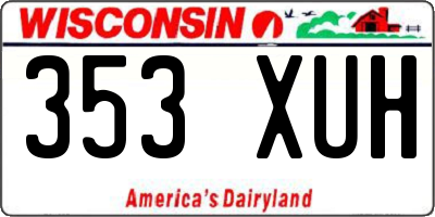 WI license plate 353XUH