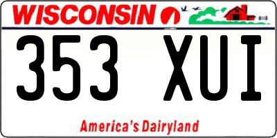 WI license plate 353XUI