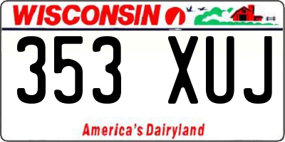 WI license plate 353XUJ