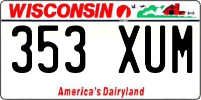 WI license plate 353XUM