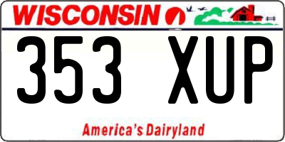 WI license plate 353XUP