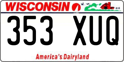 WI license plate 353XUQ