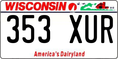 WI license plate 353XUR