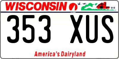 WI license plate 353XUS