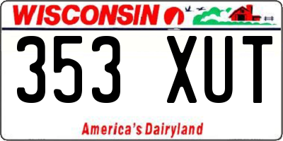 WI license plate 353XUT